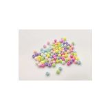 yiğit aksesuar 6mm 300 Adet Pastel Karışık Renkli Yuvarlak Plastik Boncuk , Takı Yapım Boncuğu