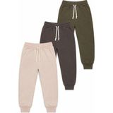 Yiğit Butik Erkek Çocuk 3’lü Jogger Eşofman Altı 4-12 Yaş Bel Lastikli Bağcıklı Cepli Pantolon - Yeşil - 9 - 10 Yaş