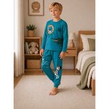 Yiğit Butik Erkek Çocuk Safari Hayvan Baskılı Uzun Kollu Pijama Takımı - Yeşil - 4 - 5 Yaş