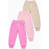Yiğit Butik Kız Çocuk Eşofman Altı 4-12 Yaş Bel Lastikli Bağcıklı Cepli Paça Lastikli Rahat Kalıp Jogger Pantolon - Pembe - 11 - 12 Yaş