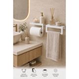 Yiğit Metal Duvara Monte Havluluk ve Peçetelik – Modern ve Dayanıklı 2'li Set Mutfak&banyo Düzenleyici - Beyaz