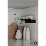 Yiğit Metal Metal Duvara Monte Raf – Modern ve Dayanıklı Banyo ve Mutfak Düzenleyici Raf - Siyah