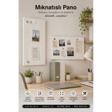 Yiğit Metal Mıknatıslı Pano Beyaz Ofis/çalışma Odası İçin Mıknatıs Hediyeli Metal Magnet Hatıra Panosu 50 x 30 CM