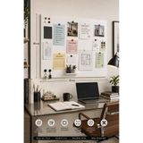 YİĞİT METAL Mıknatıslı Pano - Magnet Panosu - Beyaz Ofis/Çalışma Odası İçin Mıknatıs Hediyeli Metal Magnet Hatıra Panosu 70x50cm