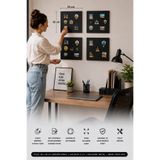 YİĞİT METAL Mıknatıslı Pano - Magnet Panosu - Siyah Ofis/Çalışma Odası İçin Mıknatıs Hediyeli Metal Magnet Hatıra Panosu 35x35cm
