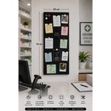 YİĞİT METAL Mıknatıslı Pano - Magnet Panosu - Siyah Ofis/Çalışma Odası İçin Mıknatıs Hediyeli Metal Magnet Hatıra Panosu 70x30cm