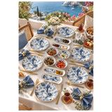 Yiğit Seramik Blue Kitchen Model 14 Parça 6 Kişilik Kaseli Modern Kahvaltı Brunch Takımı