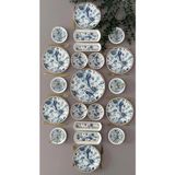 Yiğit Seramik Blue Kitchen Model 21 Parça 6 Kişilik Kaseli Modern Kahvaltı Brunch Takımı