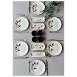 Yiğit Seramik Züccaciye Akasya Model 6 Kişilik 14 Parça Röfyeli Modern Kahvaltı - Brunch Takımı