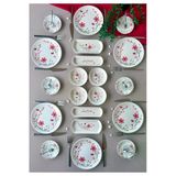 Yiğit Seramik Züccaciye Bahar Model 6 Kişilik 20 Parça Kahvaltı Takımı - Brunch Set (Pembe
