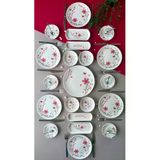 Yiğit Seramik Züccaciye Bahar Model 6 Kişilik 21 Parça Röfyeli Modern Kahvaltı Takımı - Brunch Set (Pembe)