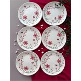 Yiğit Seramik Züccaciye Bahar Model 6 Kişilik/parça Pasta Servis Tabağı (Pembe) - 20 cm