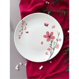 Yiğit Seramik Züccaciye Bahar Rölyefli Tekli 25 cm Modern Sunum&servis Tabağı (Pembe)
