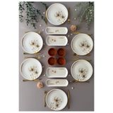 Yiğit Seramik Züccaciye Nevruz Model Rölyefli 6 Kişilik 14 Parça Modern Kahvaltı Takımı (SOSLUKLU)