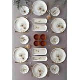 Yiğit Seramik Züccaciye Nevruz Model Rölyefli 6 Kişilik 20 Parça Modern Kahvaltı Takımı (Sosluklu)