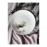 Yiğit Seramik Züccaciye Nilüfer Model Rölyefli Tekli 25 CM Modern Sunum&Servis Tabağı