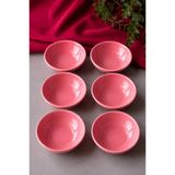 Yiğit Seramik Züccaciye Pembe Düz Renk 6 Parça Reçellik/Sunumluk Sosluk