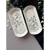 Yiğit Seramik Züccaciye Siyah Eliz Model 2 Parça Peynirlik / Oval Sunum Tabağı
