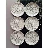Yiğit Seramik Züccaciye Siyah Eliz Model 6 Kişilik/parça Pasta Servis Tabağı - 20 cm