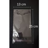 YİĞİT TİCARET Şeffaf Yapışkanlı Poşet - Opp Kendinden Yapışkanlı 10 ' Lu Maske Poşeti 13x25 Cm - 100 Adet