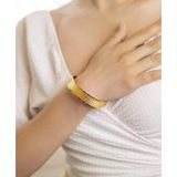 Yiğitbaşı Gold 22 Ayar İşçiliksiz Ağaç Kabuğu 15Mm Şarnel Bilezik 3214