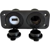 Yigitled Oto Karavan USB Şarj Soketi ve Çakmaklık Girişi Ikili Çerceveli QC03 Hızlışarj 12V 32V