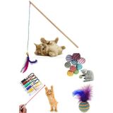Yiğitleravm 4'Li Set: Ip Sarma Topu Lazer Kedi Oyun Topu Tüylü Kedi Oltası Kedi Oyuncağı