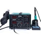 Yihua 852D+ Sıcak Hava Üflemeli Havya İstasyonu 660W AC 220V Açık Mavi Renkli Endüstriyel Kalite