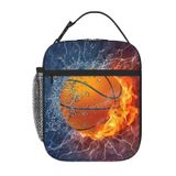 YIJIUWKIS Basketbol Öğle Yemeği Kutusu Çocuklar Gençler Erkek Kız Çocuklar, Spor Yalıtımlı Öğle Yemeği Çantası Sızdırmaz Taşınabilir Yemek Torbaları, Plaj/Piknik/Okul/İş için Dayanıklı Yeniden