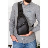 Yıkama Deri Göğüs Çantası Kulaklık Ve Şarj Çıkışlı Tek Kol Çarpraz Bodybag Mini Sırt Çanta