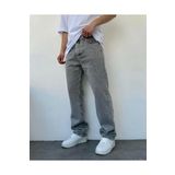 YIKAMALI KUMAŞ GRİ BAGGY JEAN PANTOLON