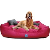 Yıkanabilir Büyük Irk Köpek Yatağı Silikonlu Elyaf Dolgulu Mukavemetli Kumaş - Fuşya - 65 x 90 cm