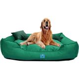 Yıkanabilir Büyük Irk Köpek Yatağı Silikonlu Elyaf Dolgulu Mukavemetli Kumaş - Su Yeşili - 65 x 90 cm