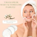 Yıkanabilir Makyaj Temizleme Pamuğu %100 Pamuk(Tek Adet)
