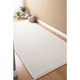 Yıkanabilir Pamuk Dokuma Kilim Doğal Kendinden Saçaklı Yolluk Kaymaz Tabanlı Halı - Krem - 80 x 300 cm