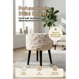 Yıkanabilir Puf Tabure Kılıfı Tak-Çıkar-Değiştir-Yenile Orta Sehpa Kılıfı 40X22 Mila Bej