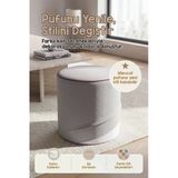 Yıkanabilir Puf Tabure Kılıfı Tak-Çıkar-Değiştir-Yenile Orta Sehpa Kılıfı 40X43 Meek Gri