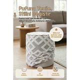 Yıkanabilir Puf Tabure Kılıfı Tak-Çıkar-Değiştir-Yenile Orta Sehpa Kılıfı 40X43 Mila Gri