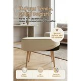 Yıkanabilir Puf Tabure Kılıfı Tak-Çıkar-Değiştir-Yenile Orta Sehpa Kılıfı 59X37x17 Meek Bej