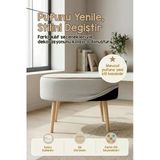 Yıkanabilir Puf Tabure Kılıfı Tak-Çıkar-Değiştir-Yenile Orta Sehpa Kılıfı 59X37x17 Meek Gri