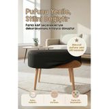 Yıkanabilir Puf Tabure Kılıfı Tak-Çıkar-Değiştir-Yenile Orta Sehpa Kılıfı 59X37x17 Meek Siyah
