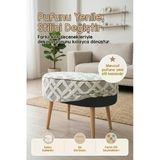 Yıkanabilir Puf Tabure Kılıfı Tak-Çıkar-Değiştir-Yenile Orta Sehpa Kılıfı 59X37x17 Mila Gri