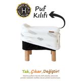 Yıkanabilir Puf Tabure Kılıfı Tak-Çıkar-Değiştir-Yenile Orta Sehpa Kılıfı Bb Melis