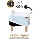 Yıkanabilir Puf Tabure Kılıfı Tak-Çıkar-Değiştir-Yenile Orta Sehpa Kılıfı Bb Solid Çağla Yeşili