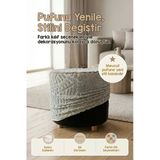 Yıkanabilir Puf Tabure Kılıfı Tak-Çıkar-Değiştir-Yenile Orta Sehpa Kılıfı By Forest Gri