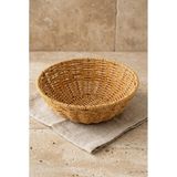 Yıkanabilir Rattan Yuvarlak Ekmek Sepeti 20.5 Cm - Metal İskeletli Hasır Banyo Ve Mutfak Sepeti