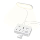 yikinb LED masa lambası, 2 USB şarj portu ve 4 AC güç çıkışlı, masa lambaları, 2 aydınlatma modu, ev başucu ofis için göz bakımı okuma lambası