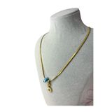 YILAN ZİNCİR NAZAR BONCUKLU -S-HARF KOLYE- GOLD 316L KARARMAZ ÇELİK 783YLNZNC