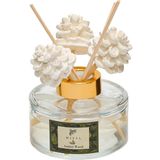 Yılbaşı 150 ml Kozalak Seramik Taşlı Bambu Çubuklu Amber Wood Oda Kokusu - Ekru