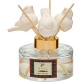 Yılbaşı 150 ml Kuş Seramik Taş Bambu Çubuklu Spice Orange Oda Kokusu - Şeffaf